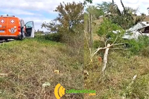 Vendedor de frutas fica ferido em capotamento na BA-120 entre Riachão do Jacuípe e Coité