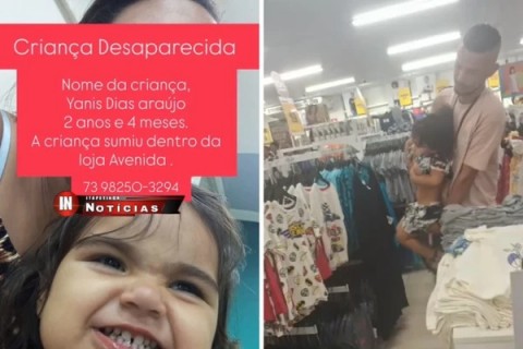 Criança desaparece em loja na Bahia, mãe chama a polícia e desfecho surpreende; veja vídeo
